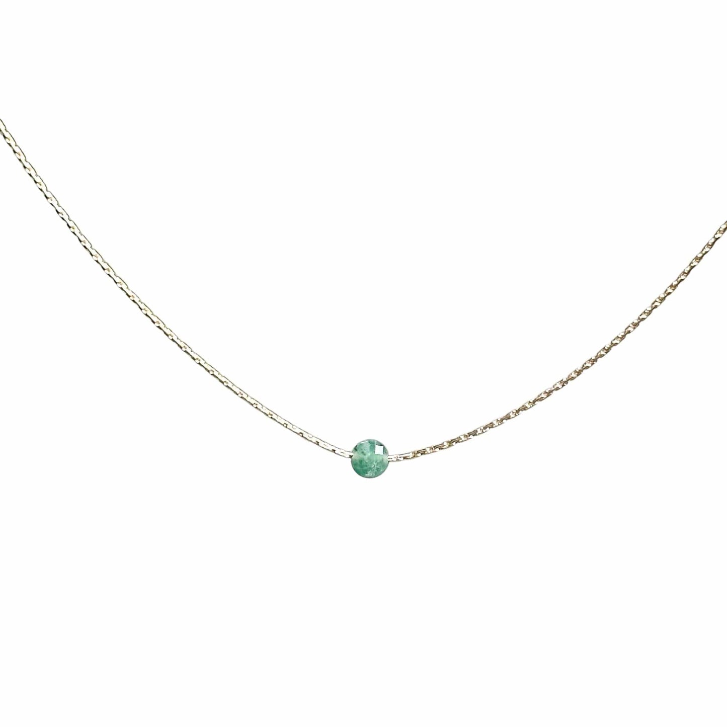 Emerald Gold Necklace (May's Birthstone) <br> Minimalist