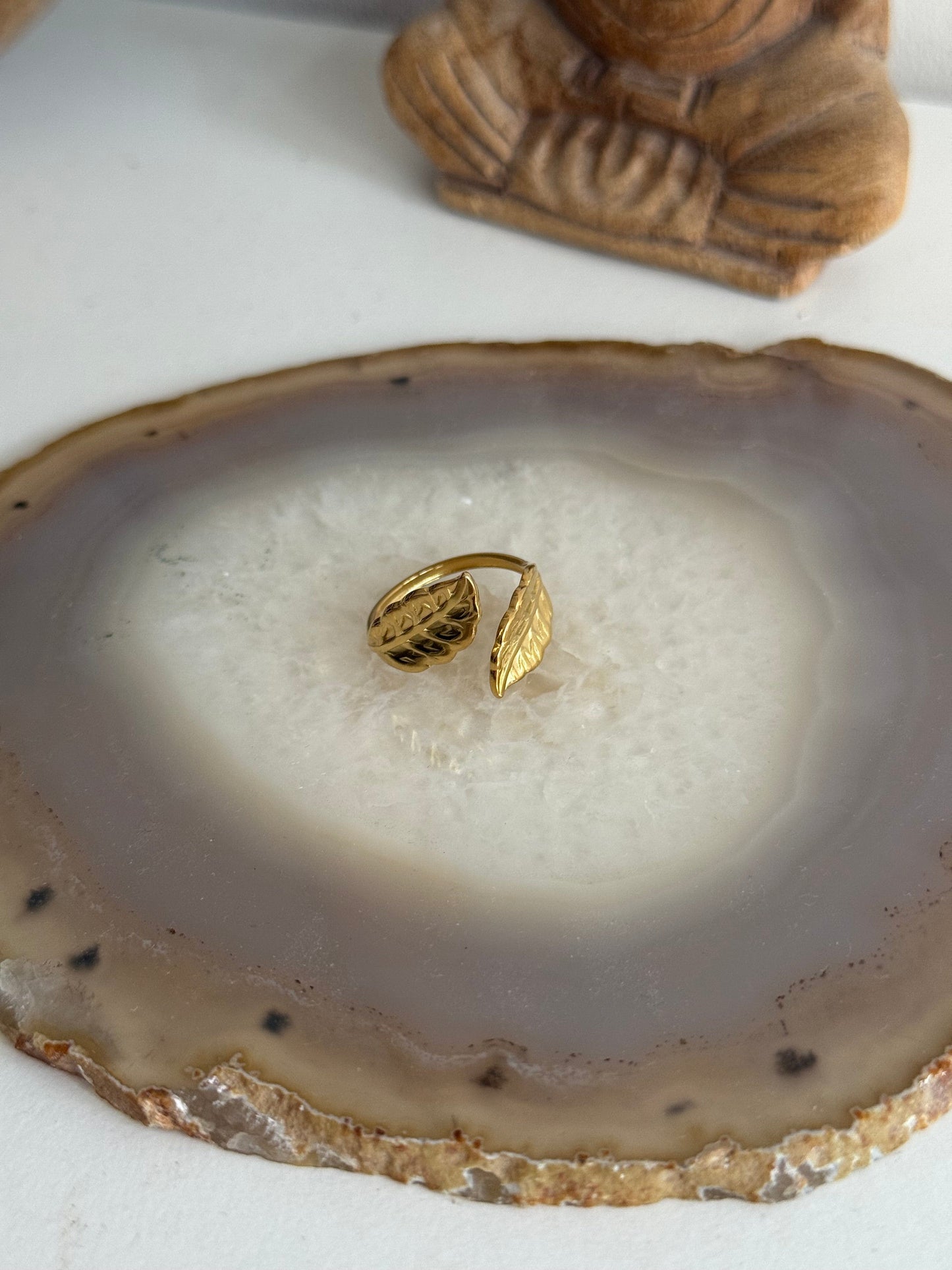 Caribe Leafs Gold Ring