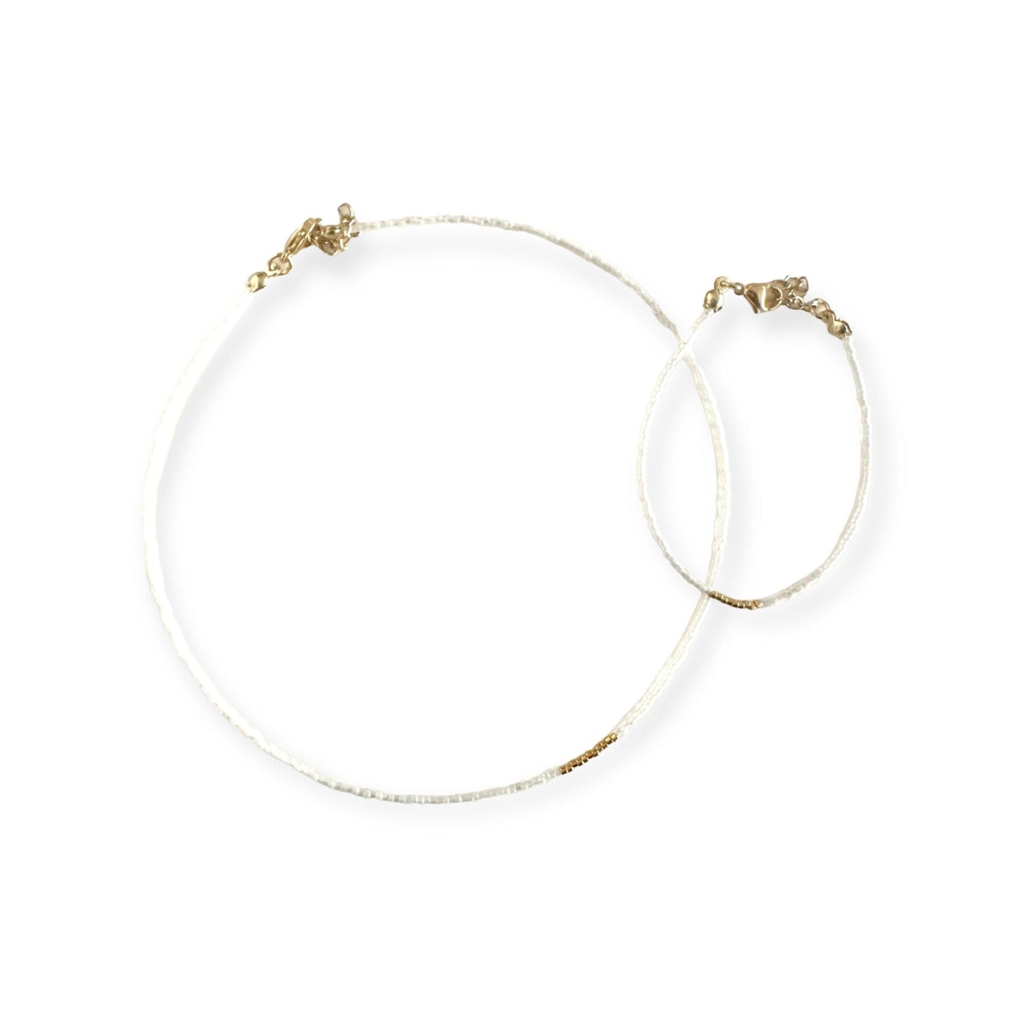 Miyuki Necklace - White Ivory Gold