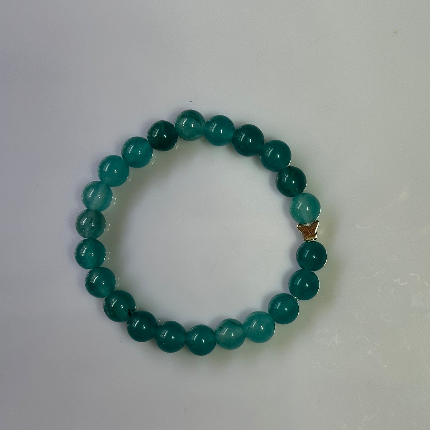Green Agate Bracelet Butterfly