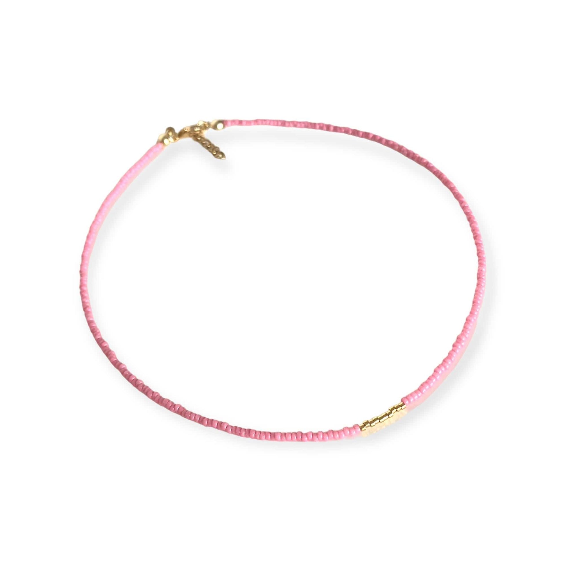 Miyuki Necklace - Pink Candy Gold