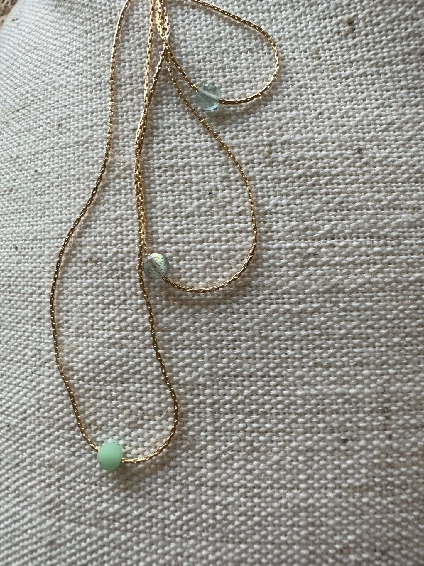 Labradorite Gold Necklace <br> Minimalist