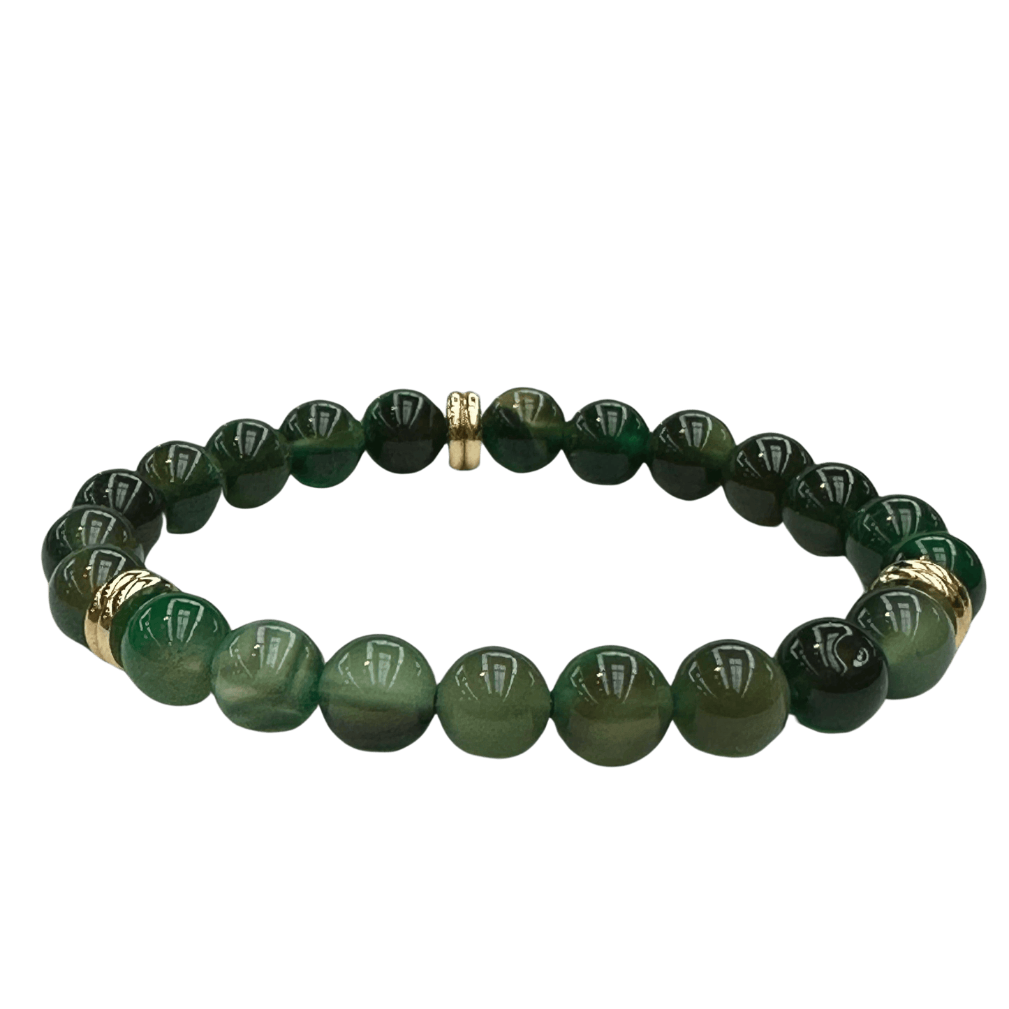 Green Agate Duo Disk Bracelet