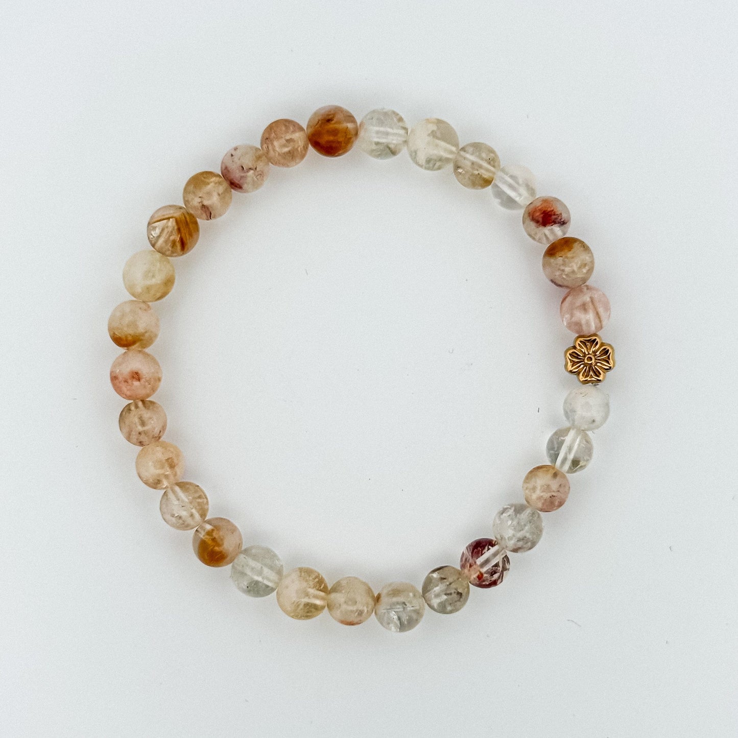 Citrine stone Bracelet Gold Clover 6mm