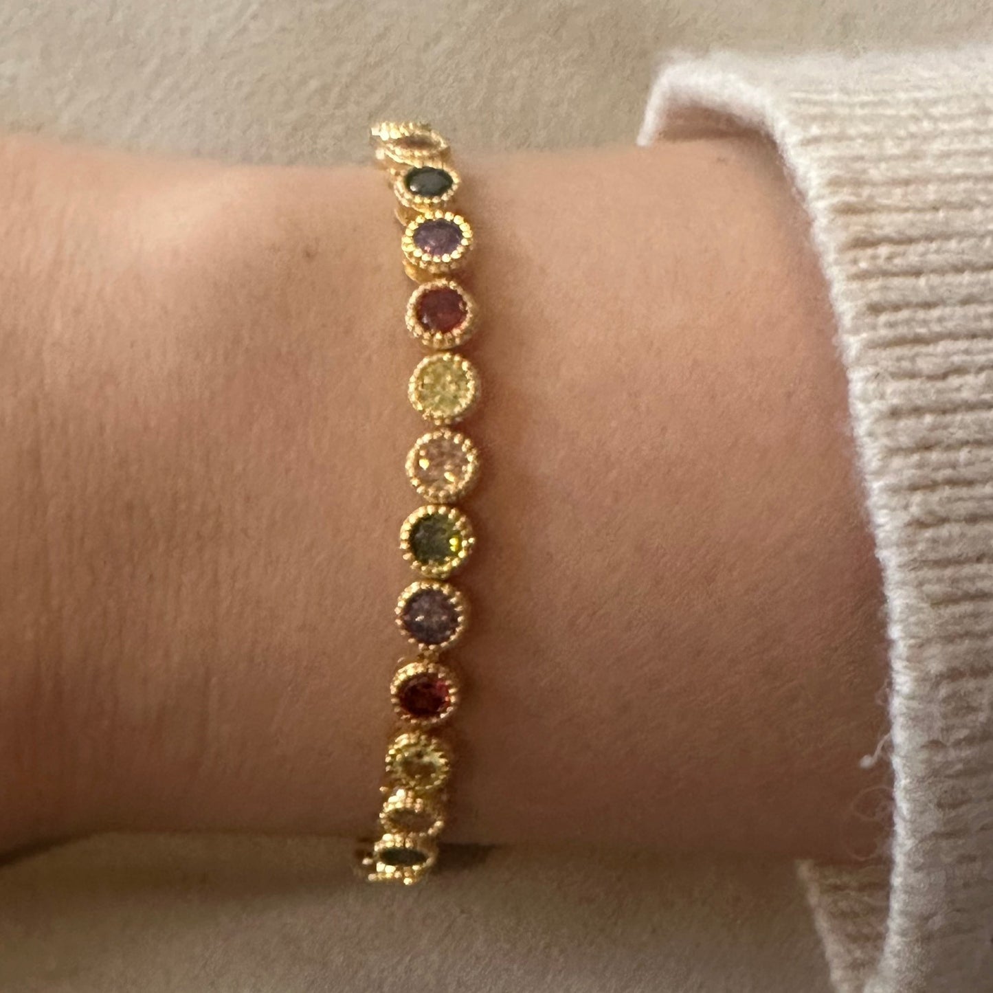 LIENA Multicolor Pave Tennis Bracelet