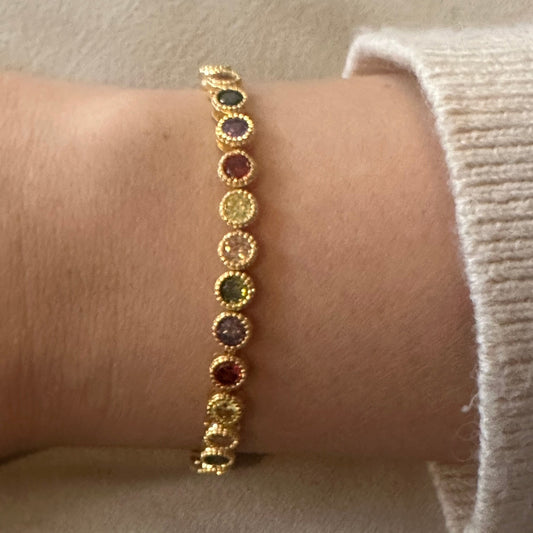 LIENA Multicolor Pave Tennis Bracelet