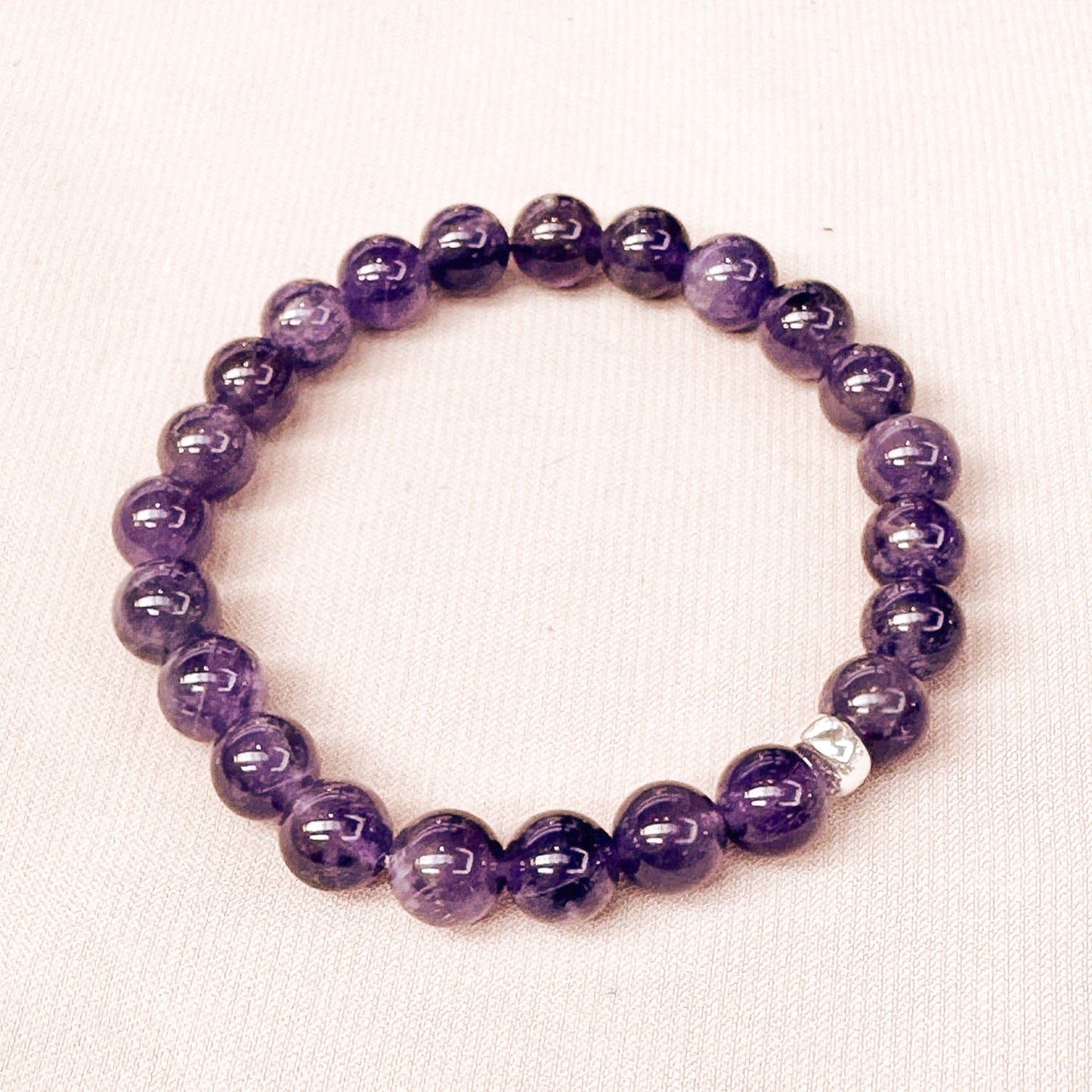 Amethyst Bracelet 8mm Sterling Silver