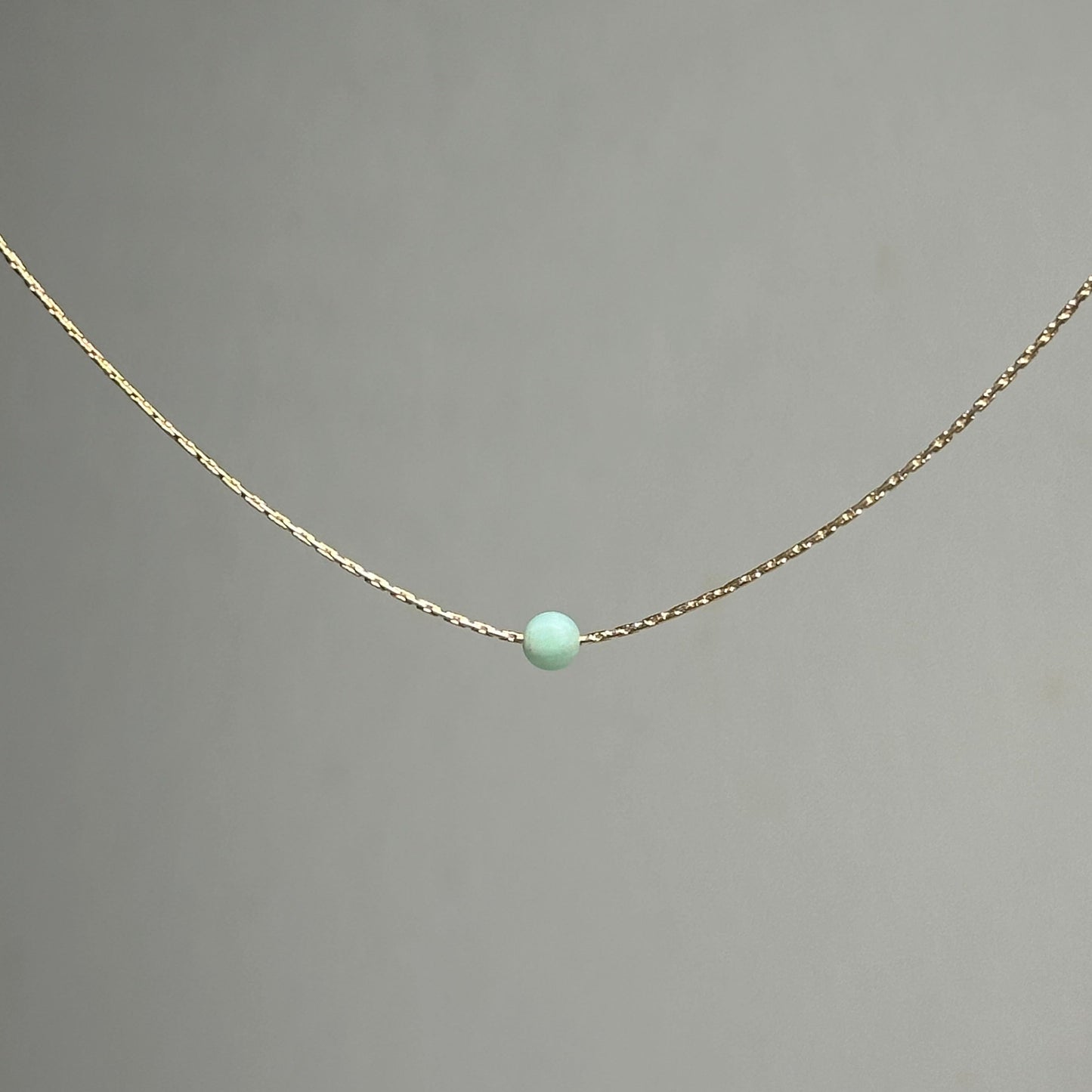 Chrysoprase Gold Necklace <br> Minimalist