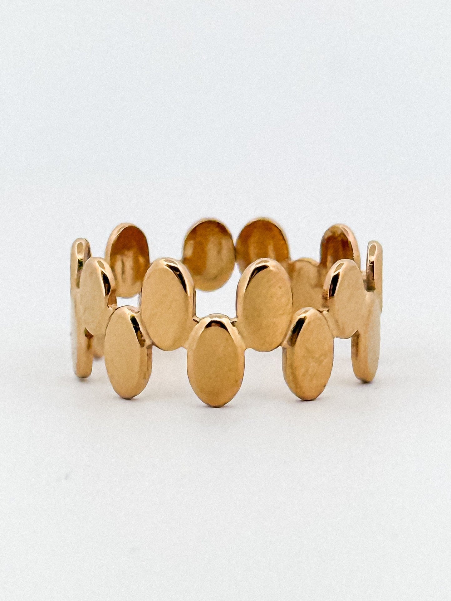 Caribe Set of 3 rings: Geometric Gold Rings