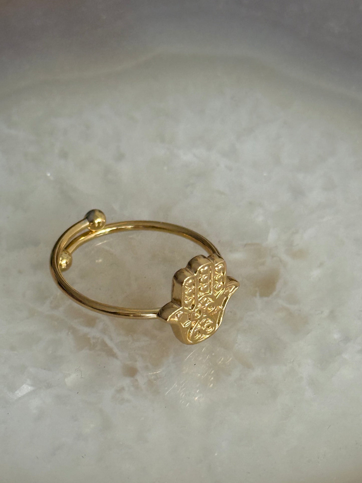 Caribe Hamsa Gold Ring