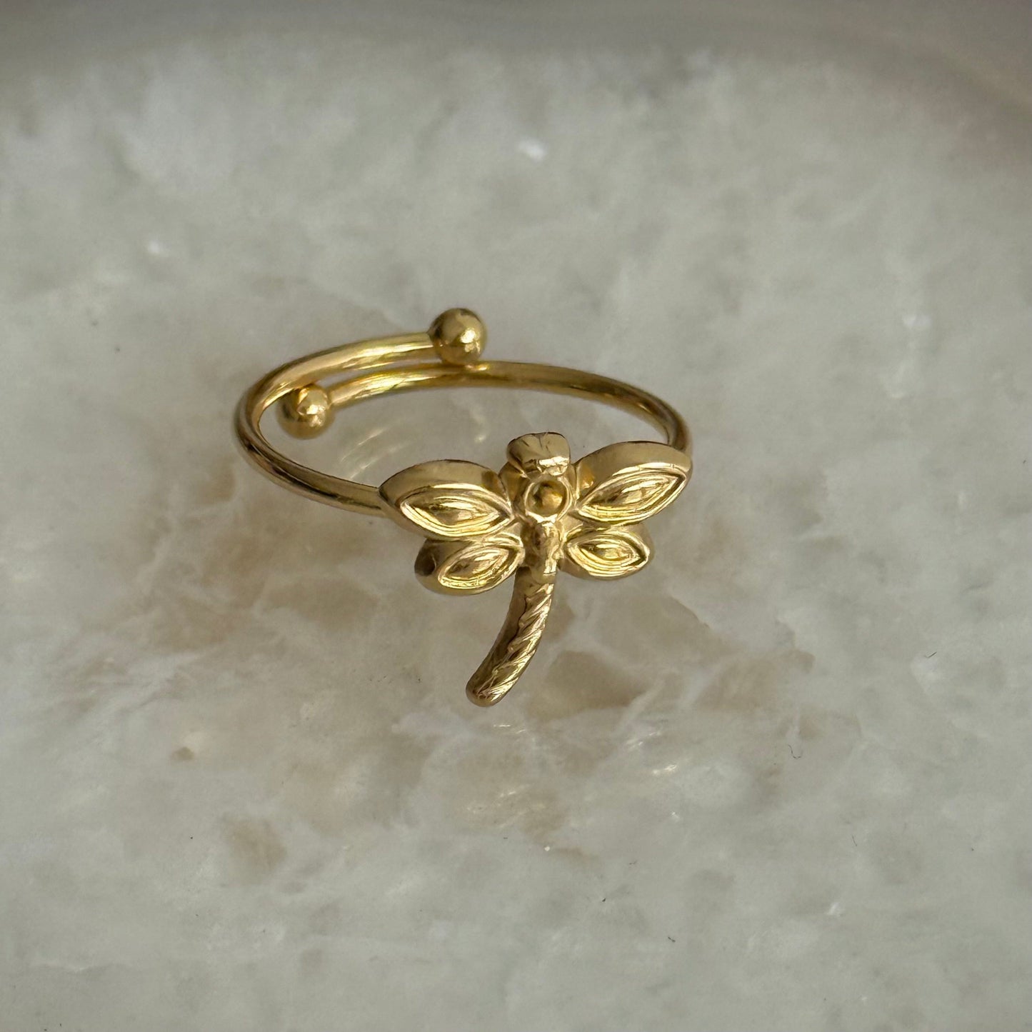 Caribe Dragonfly Gold Ring