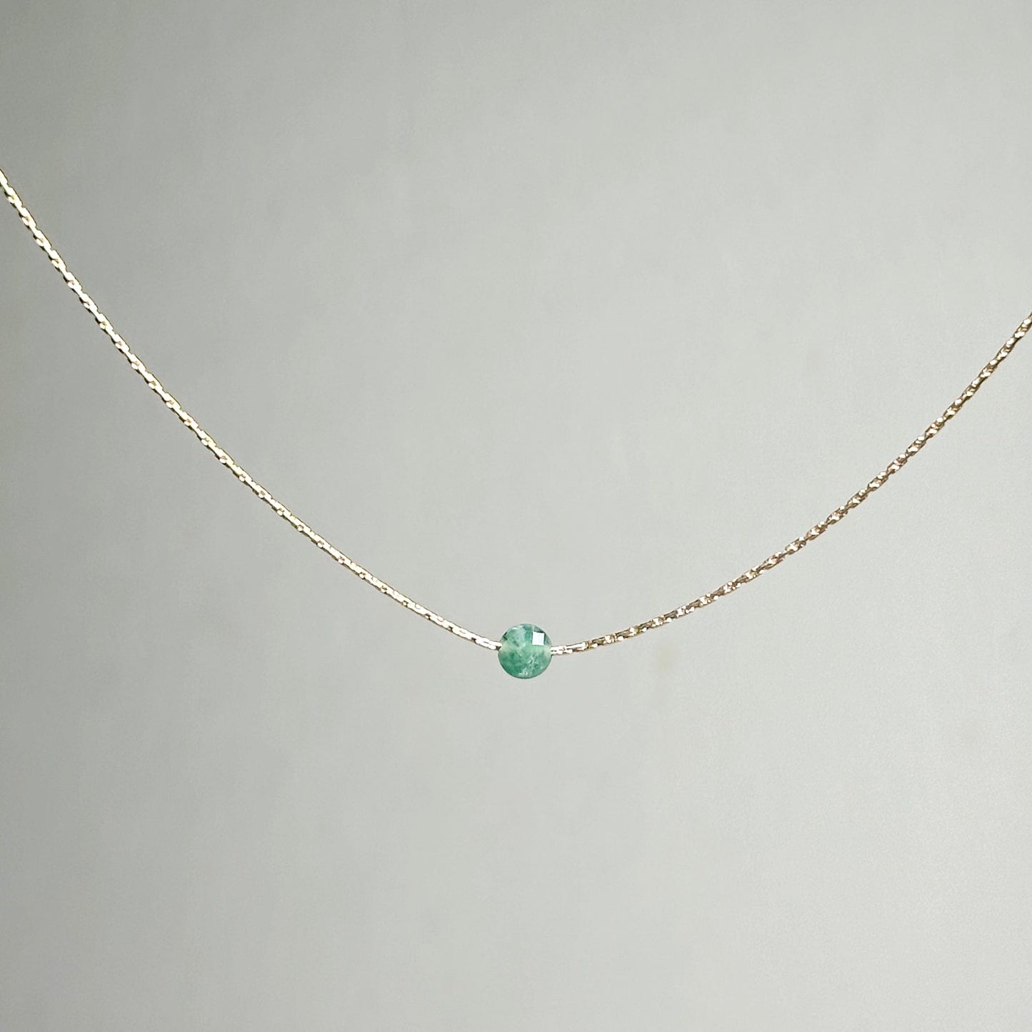 Emerald Gold Necklace (May's Birthstone) <br> Minimalist