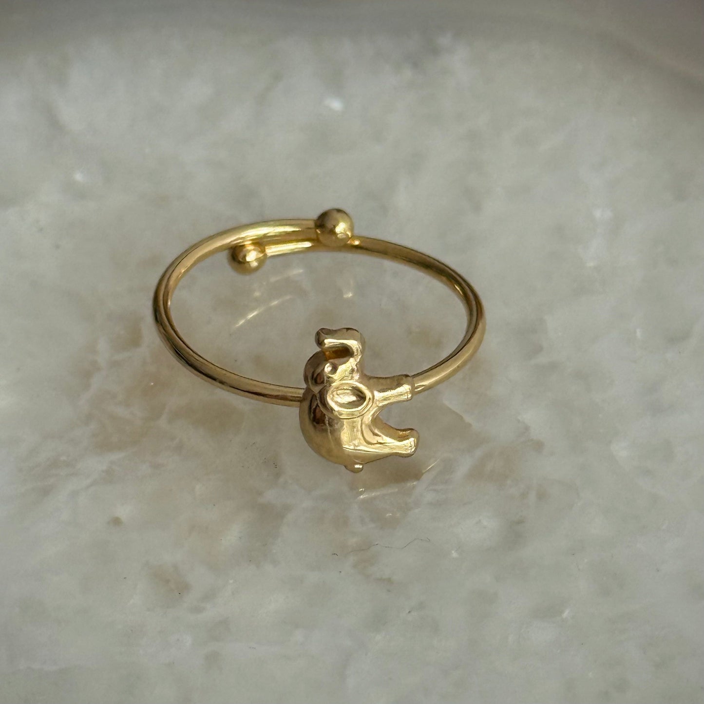 Caribe Elephant Gold Ring