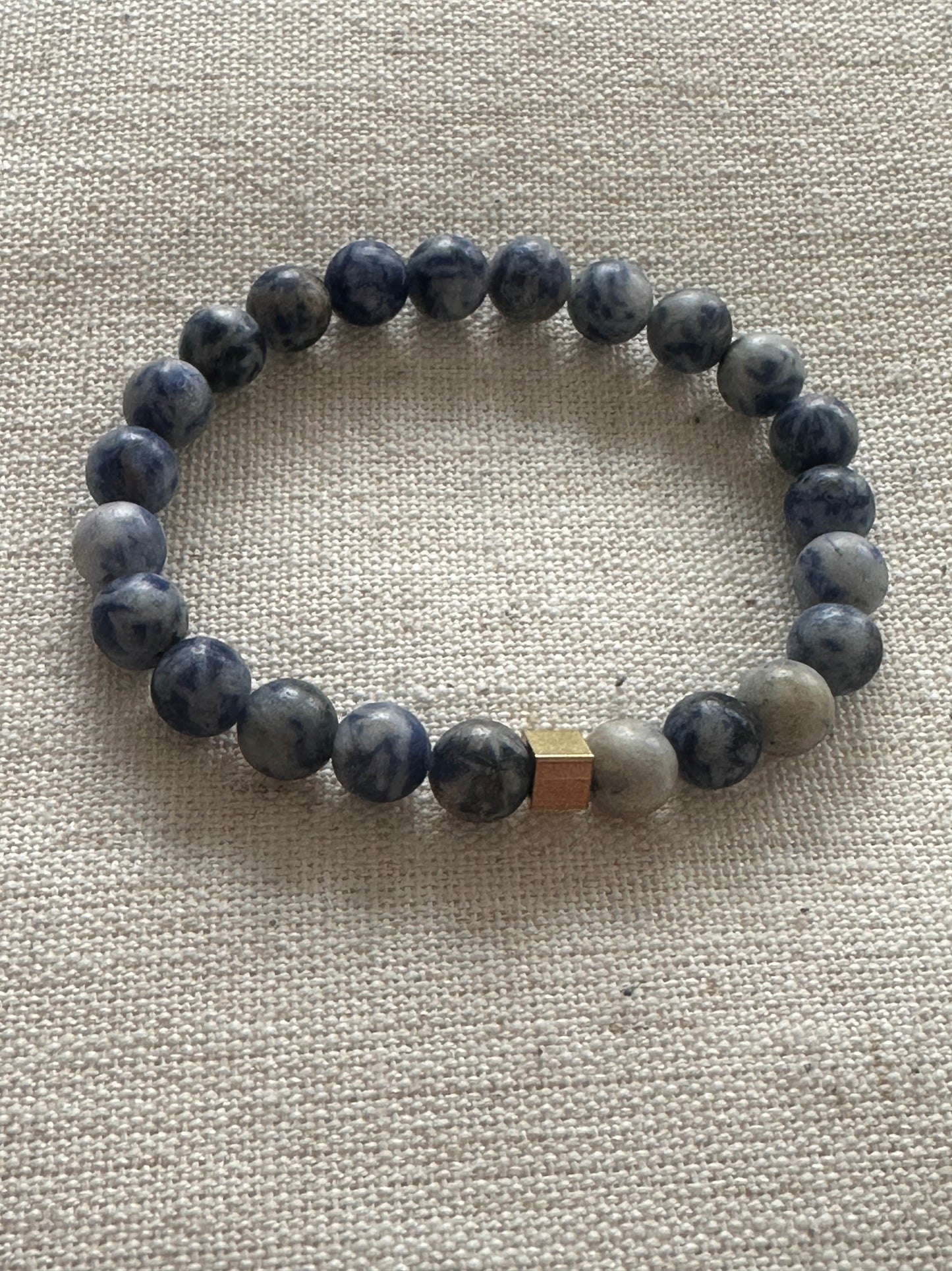 Sodalite bracelet Gold plated square