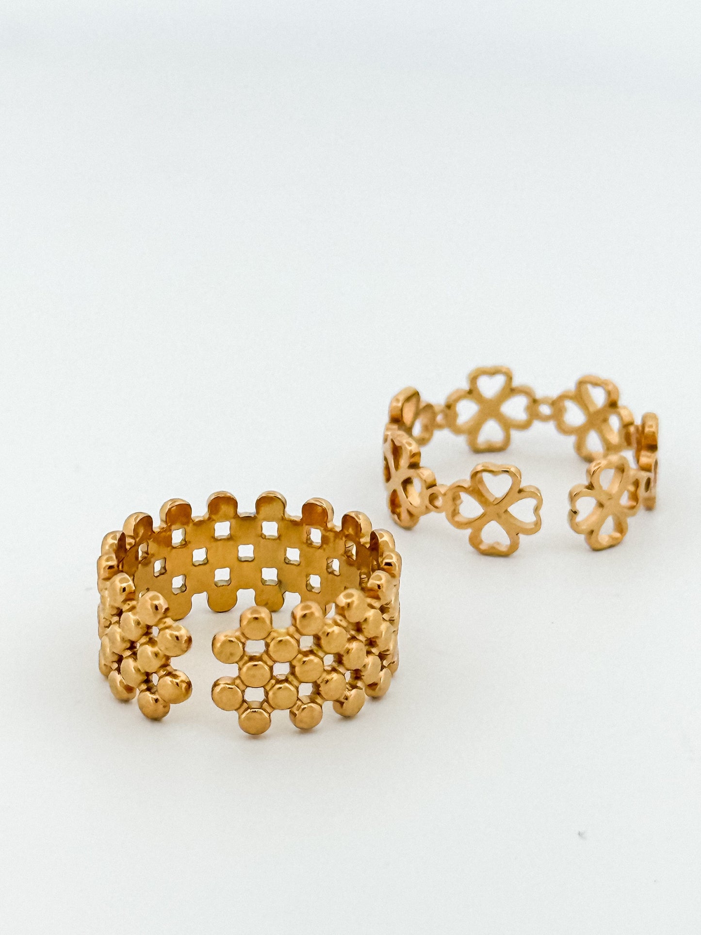 Caribe Grid Gold Ring