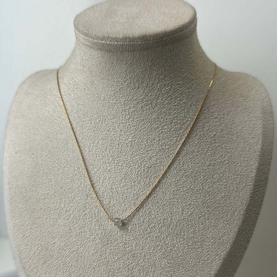 Labradorite Gold Necklace <br> Minimalist square