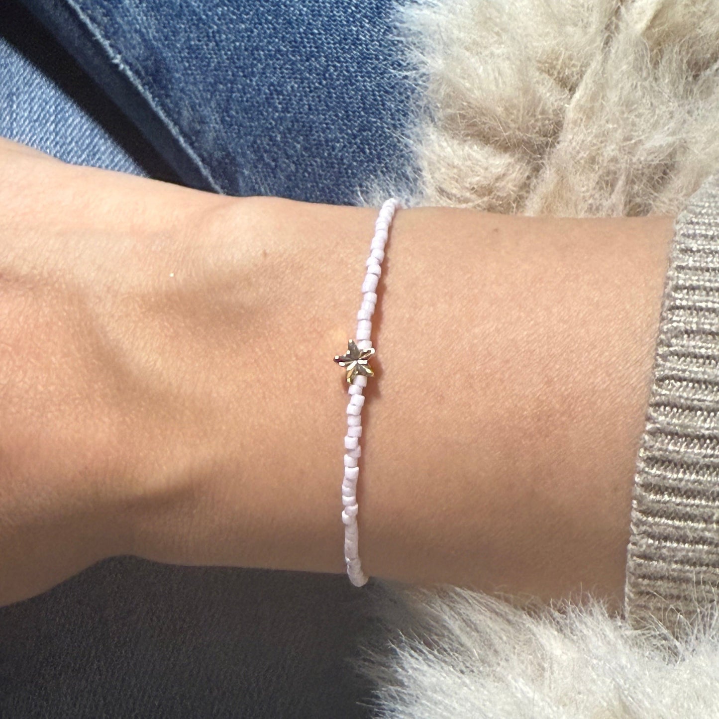 Miyuki Bracelet - Light Lilac Gold - Star