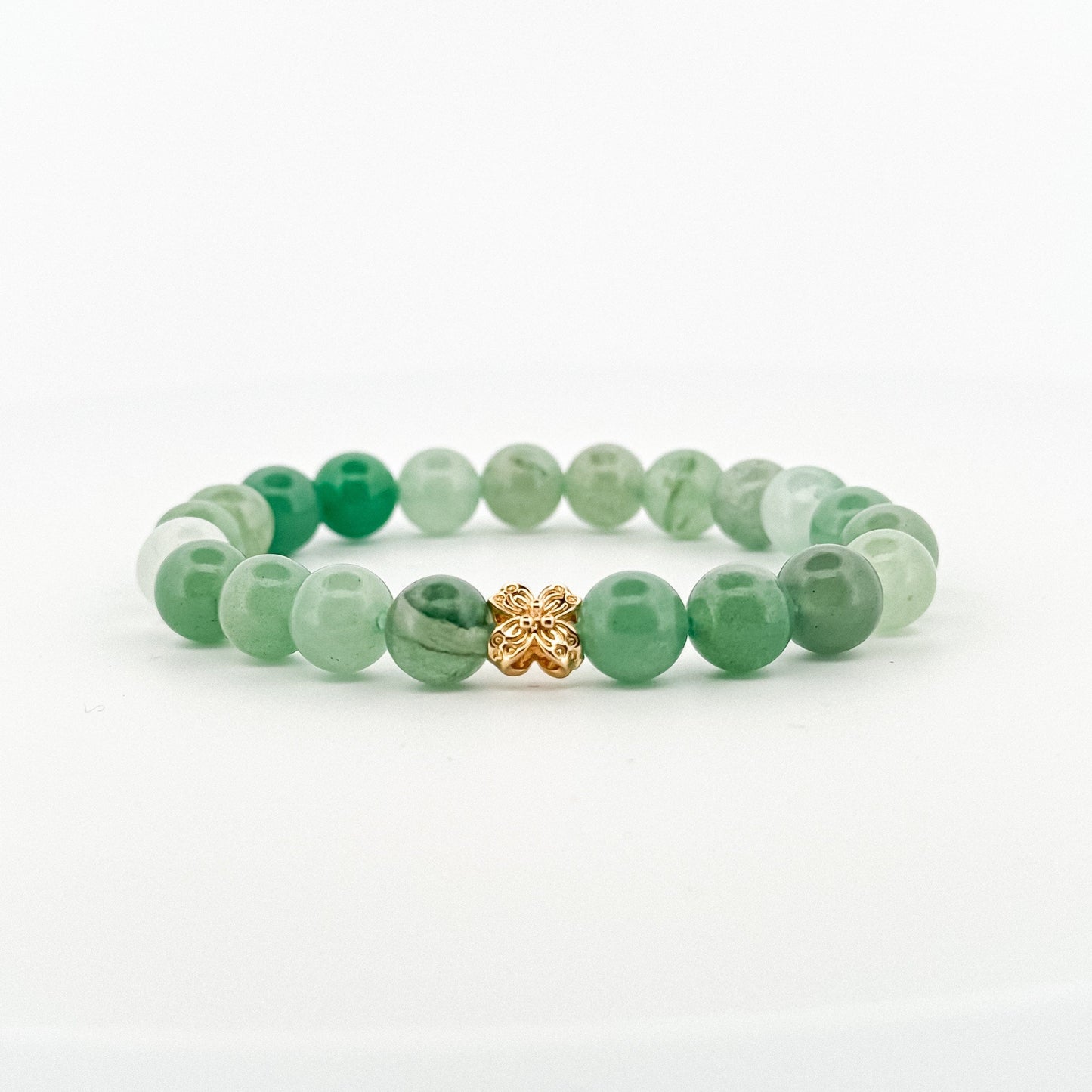 Aventurine Bracelet Gold Flower 8mm