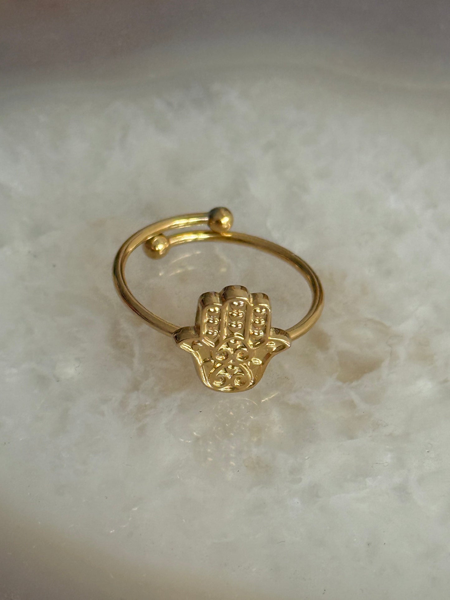 Caribe Hamsa Gold Ring