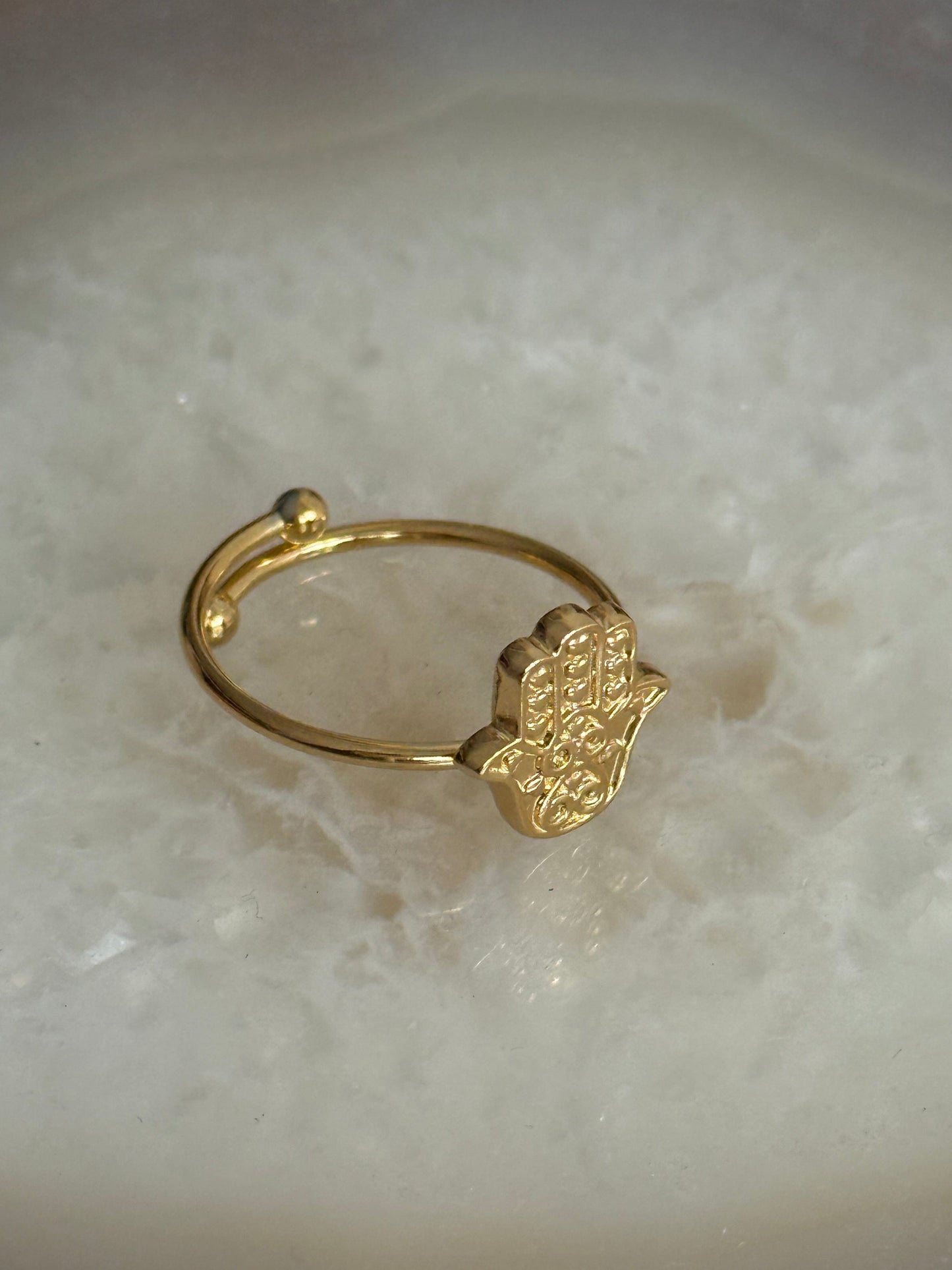Caribe Hamsa Gold Ring