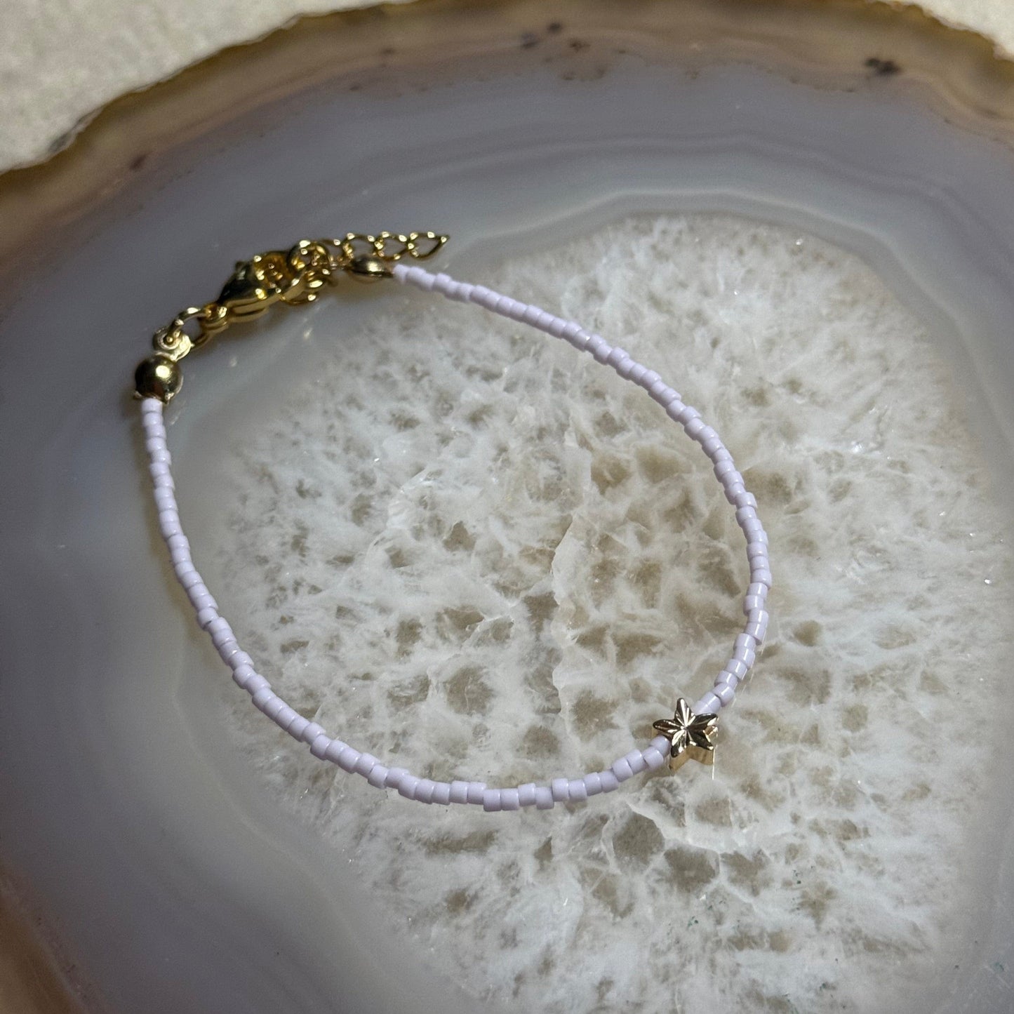 Miyuki Bracelet - Light Lilac Gold - Star