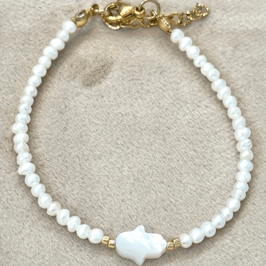 Pearl Bracelet with Hand, Mother Pearl