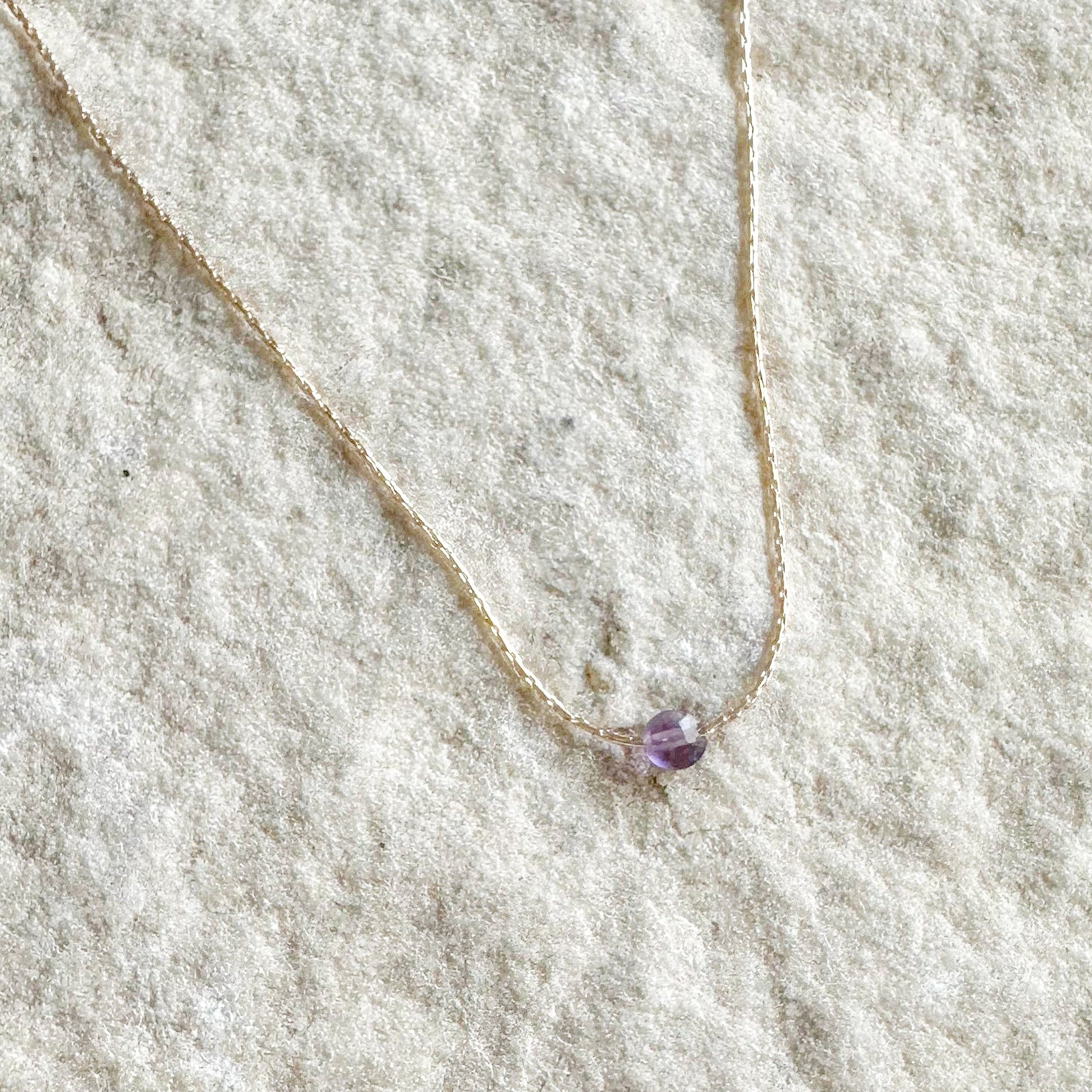 Amethyst Gold Necklace (February's Birthstone) <br> Minimalist