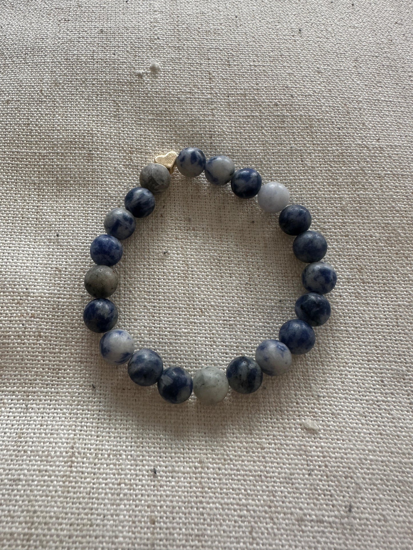 Sodalite bracelet Gold plated Heart