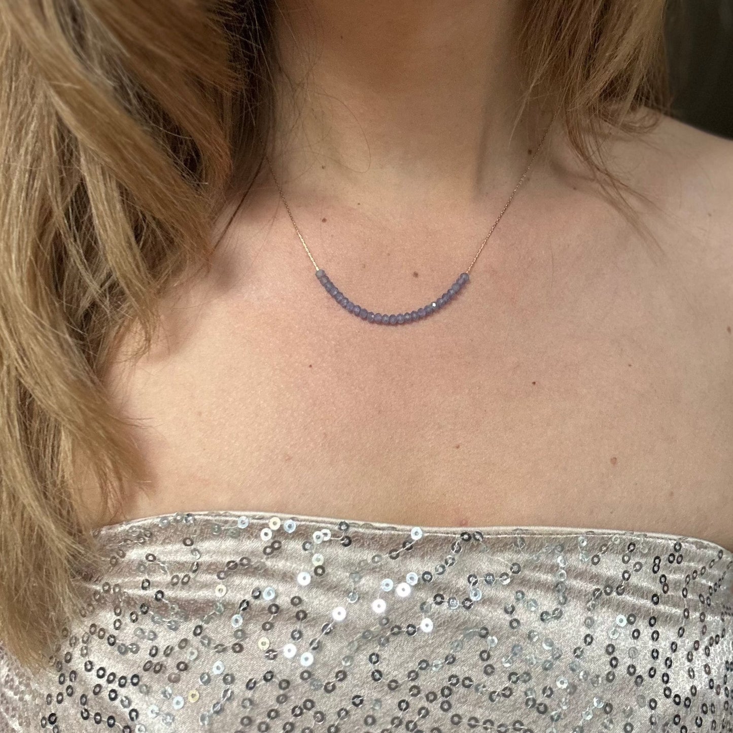 Tanzanite Necklace Gold filled 14k