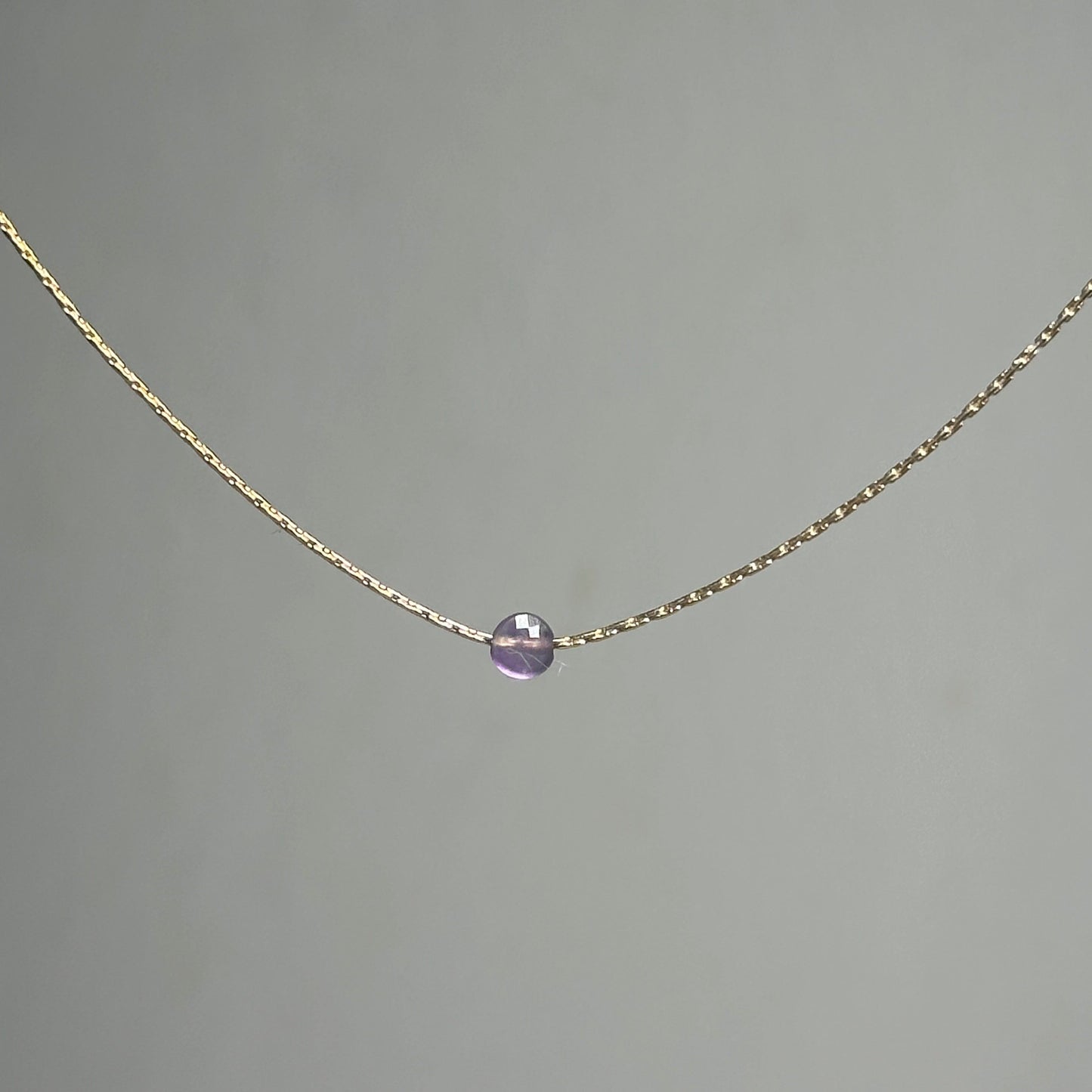 Amethyst Gold Necklace (February's Birthstone) <br> Minimalist