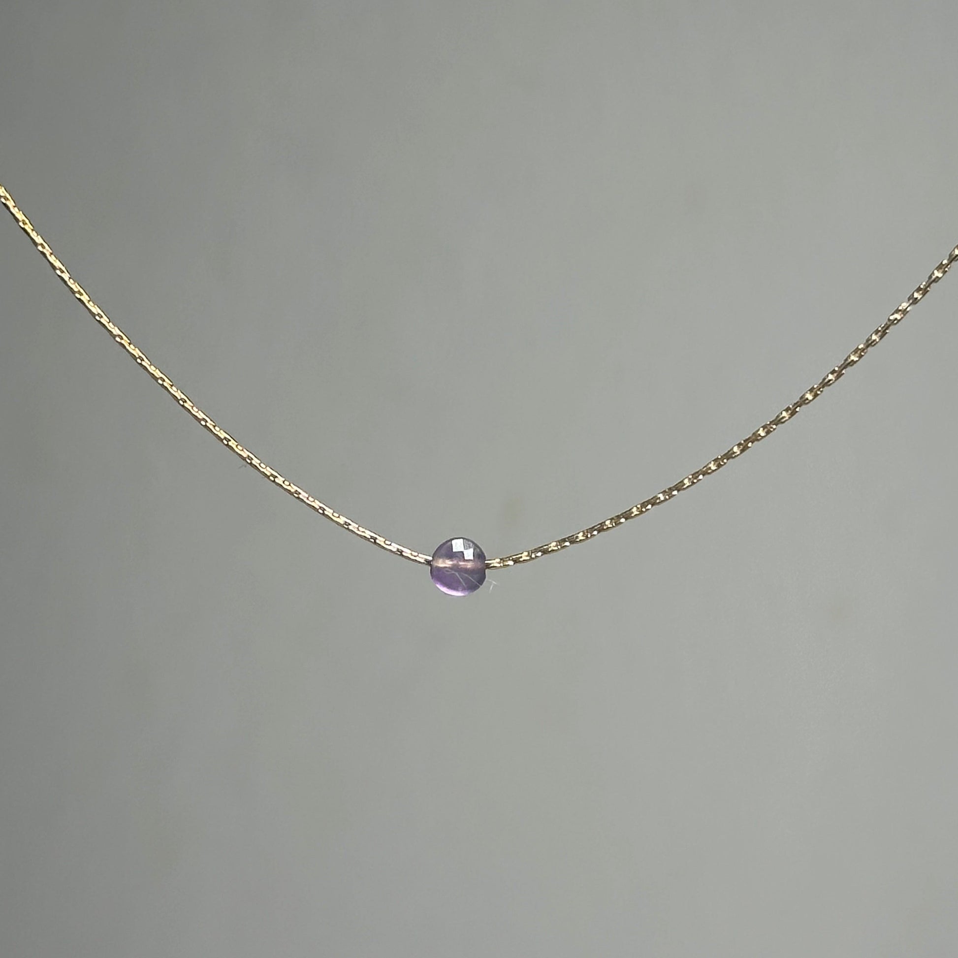 Amethyst Gold Necklace (February's Birthstone) <br> Minimalist