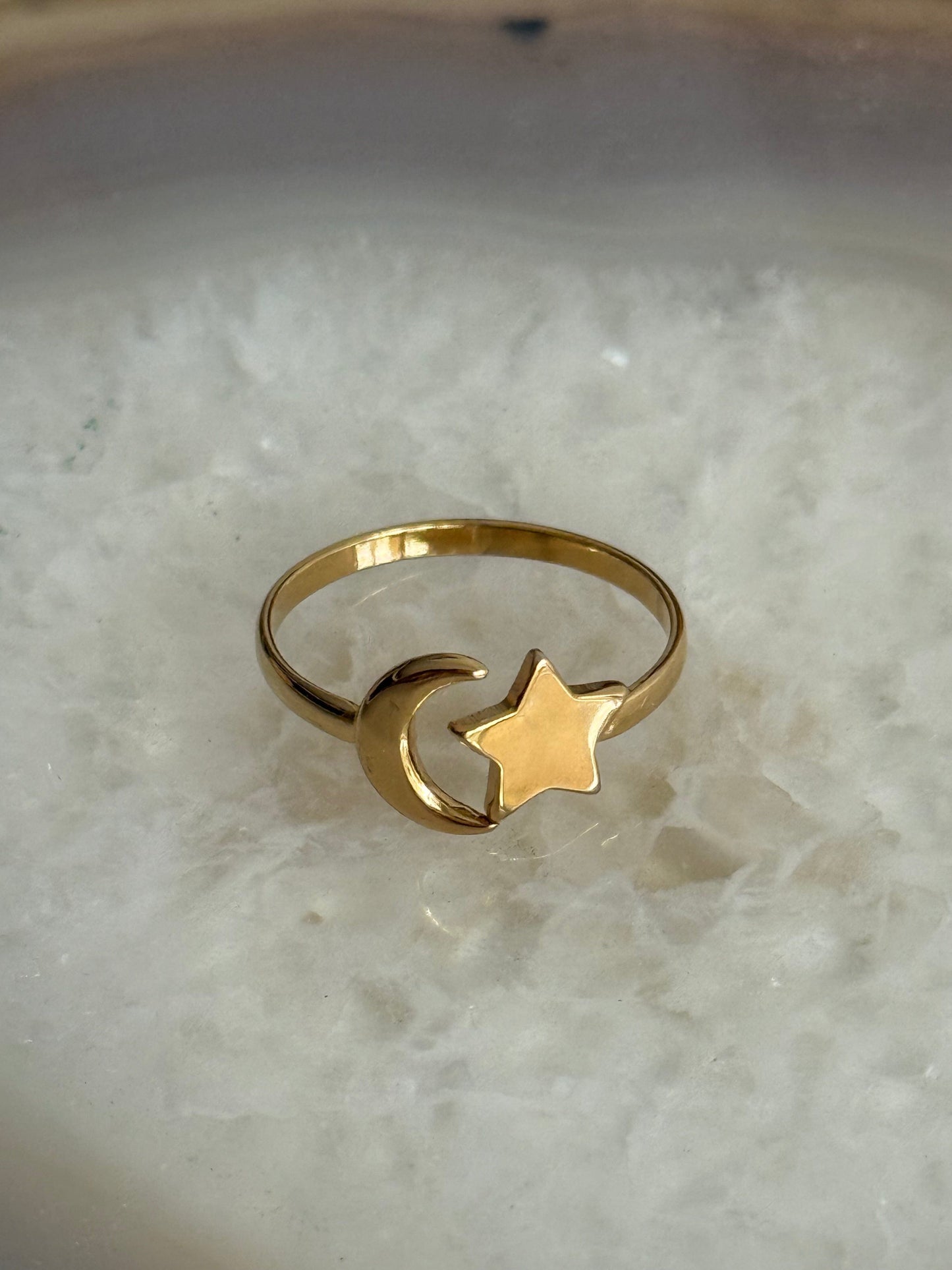 Caribe Moon and Star Gold Ring