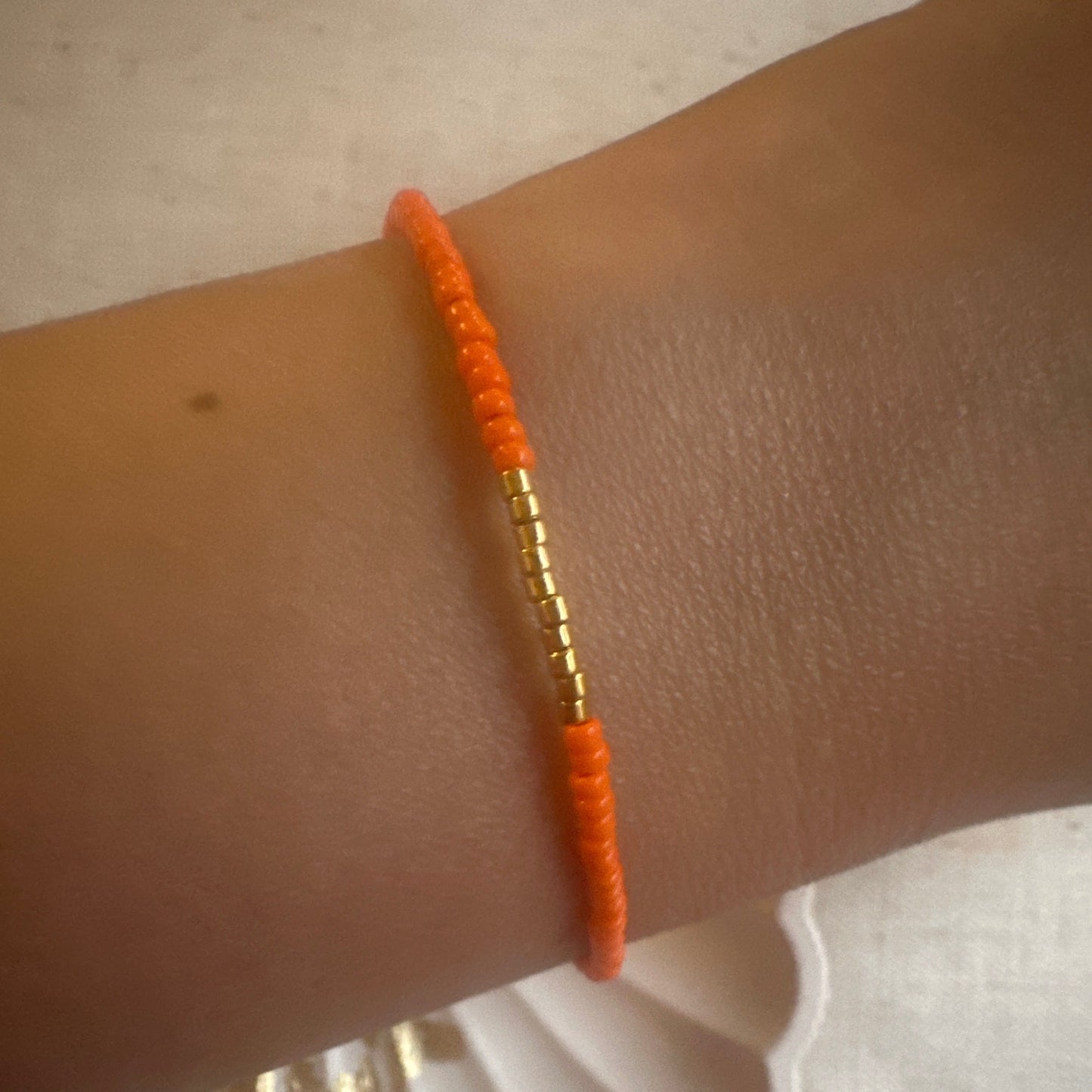 Beautiful Orange and Gold Miyuki bracelet