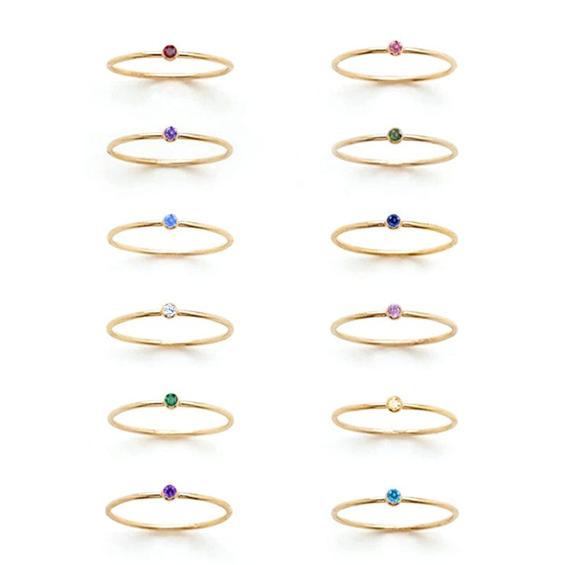 Zoe Extra Fine Stacking Ring Birthstone