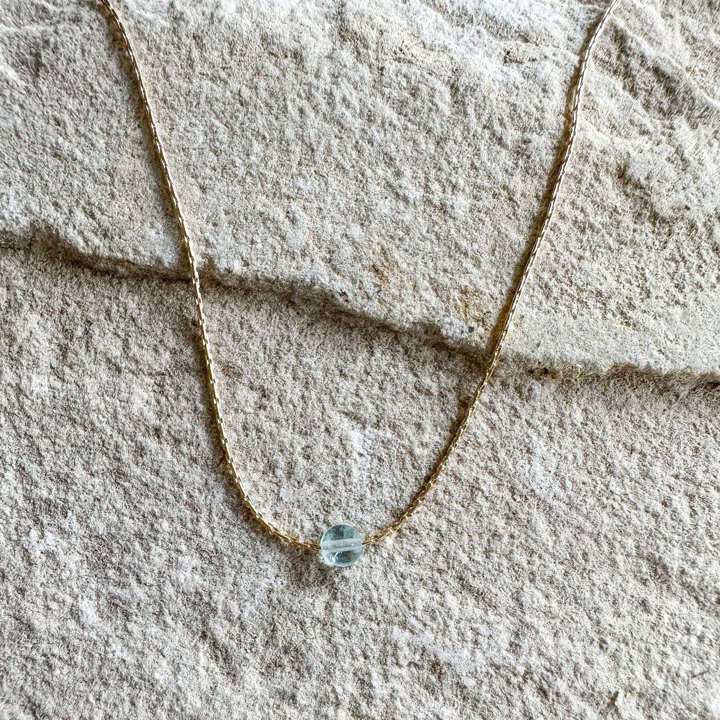 Apatite Gold Necklace <br> Minimalist