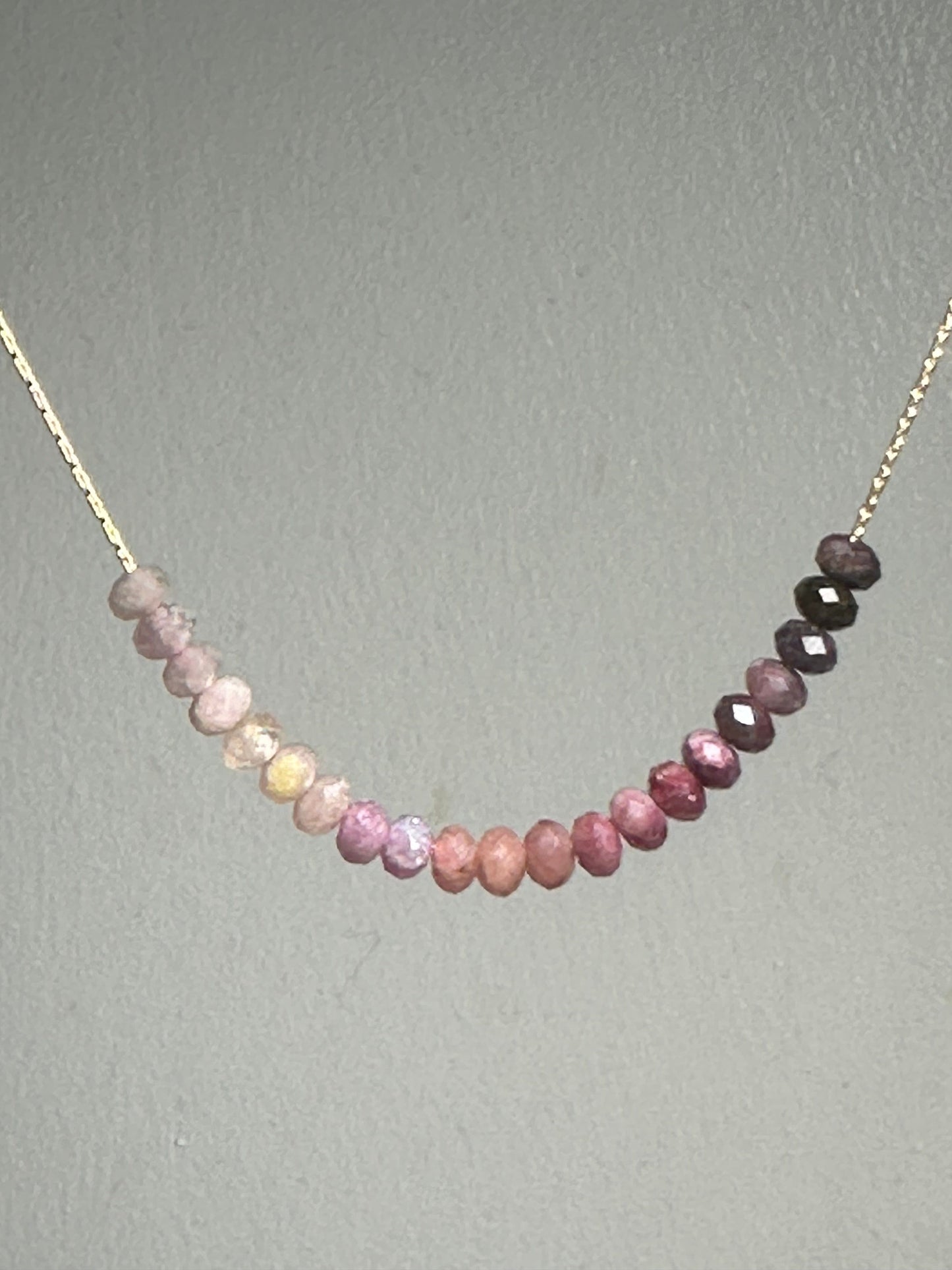 Pink Tourmaline Necklace Gold filled 14k