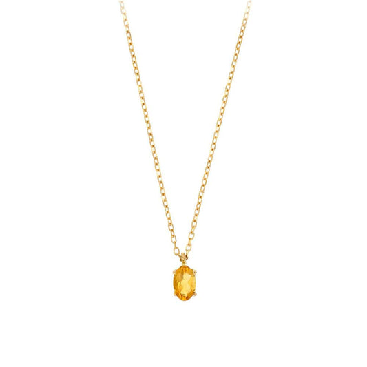 Citrine Gold Necklace Oval (18k Gold)