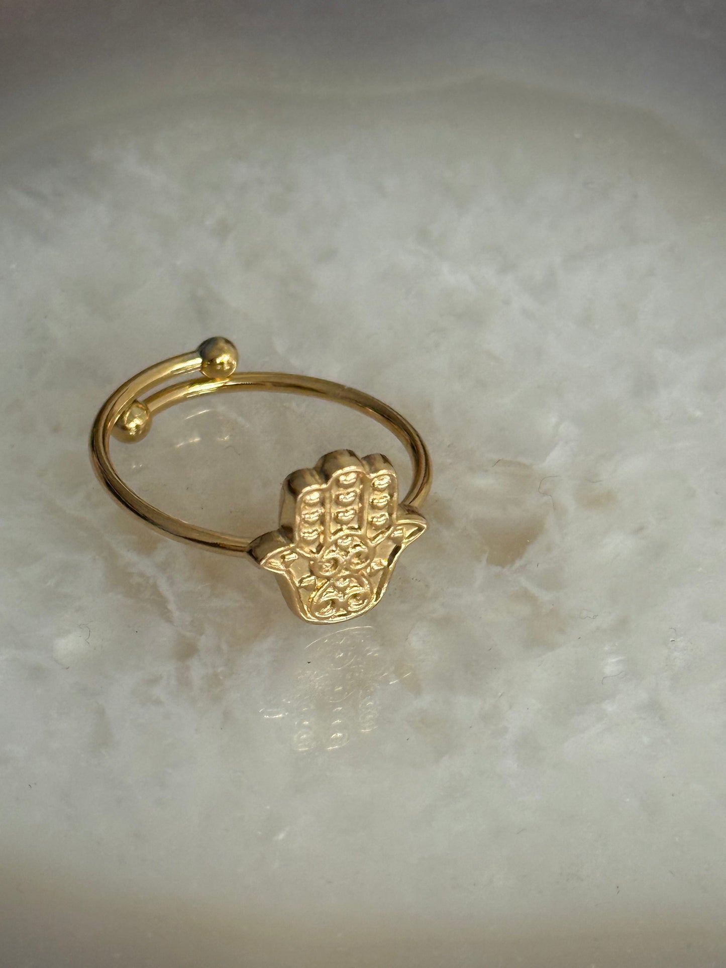Caribe Hamsa Gold Ring