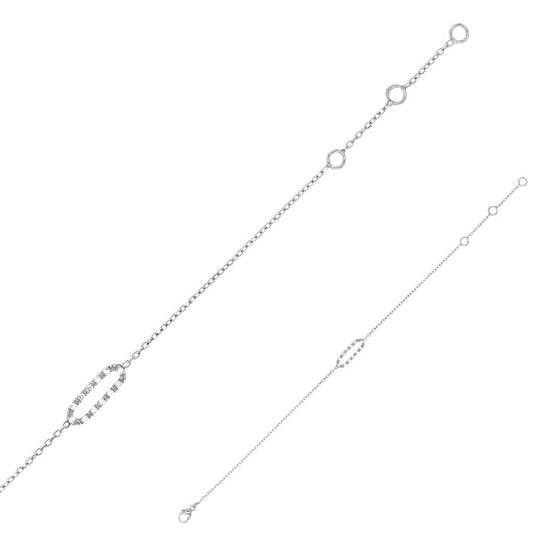 Diamond Bar White 18k Gold Bracelet (18k Gold)