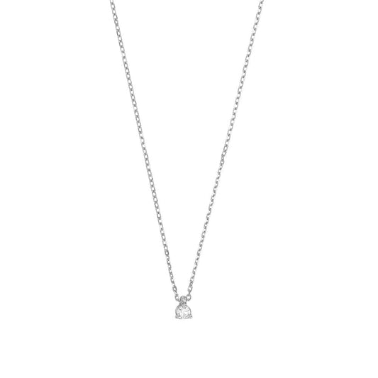 Diamond Solitaire Gold Necklace 0.11ct (18k Gold)