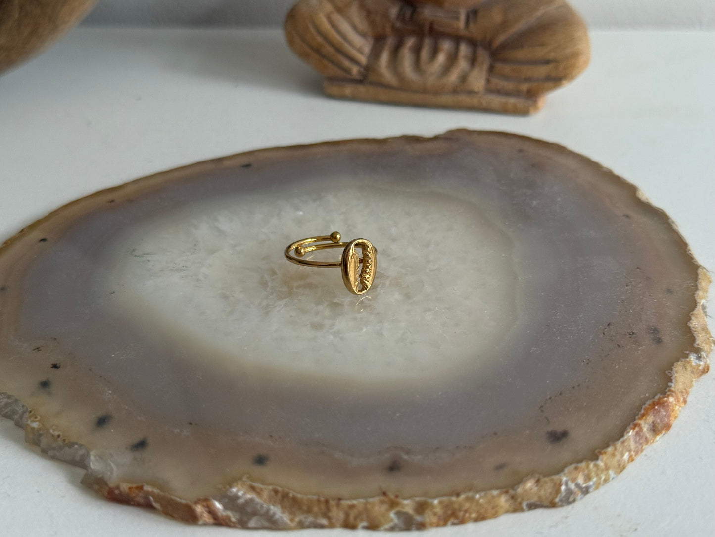 Caribe Cowrie Shell Gold Ring