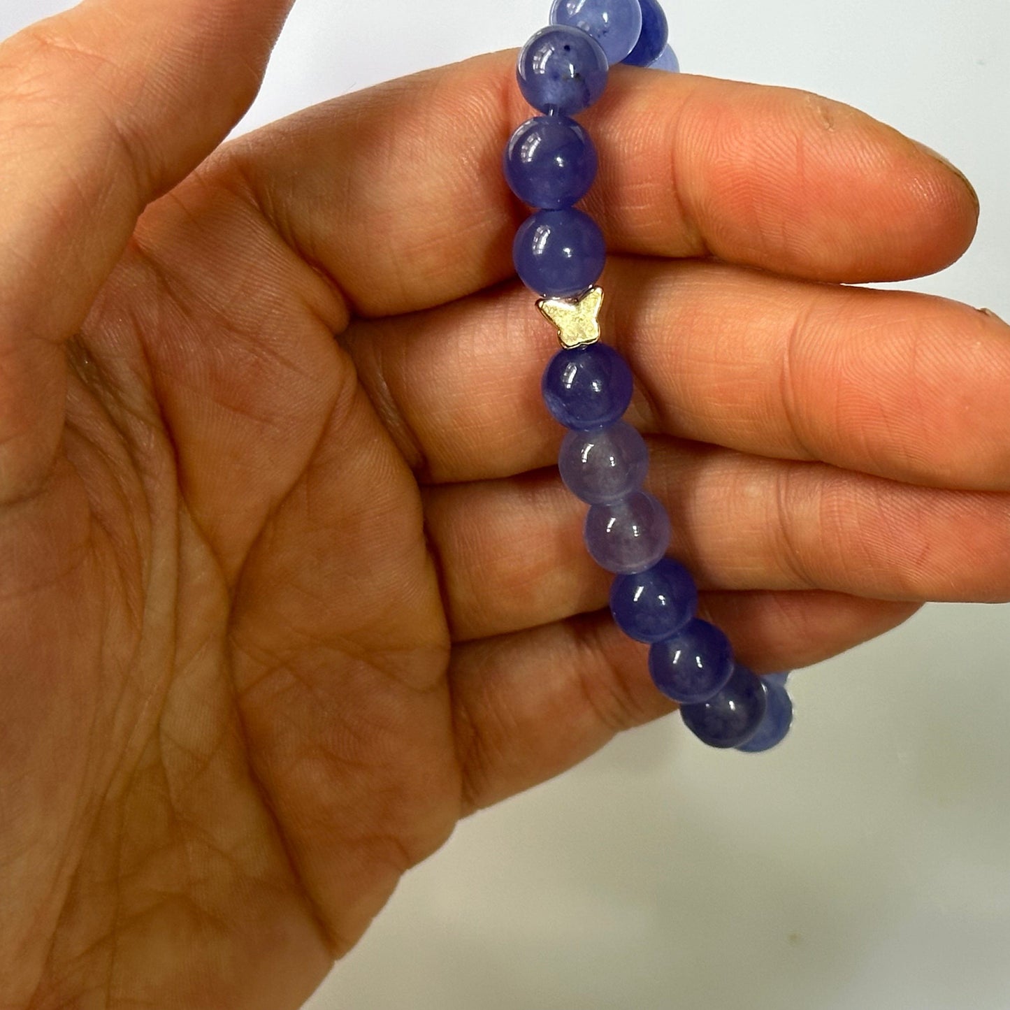 Blue Agate Bracelet Butterfly