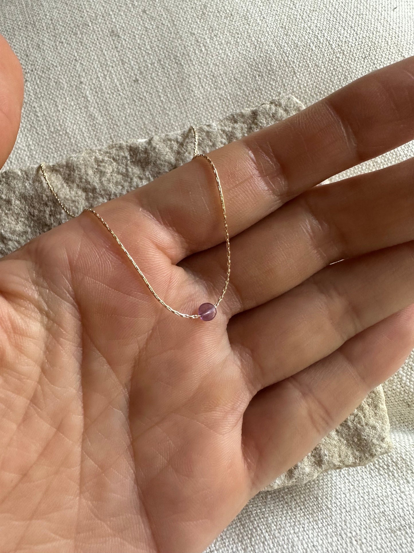 Amethyst Gold Necklace (February's Birthstone) <br> Minimalist