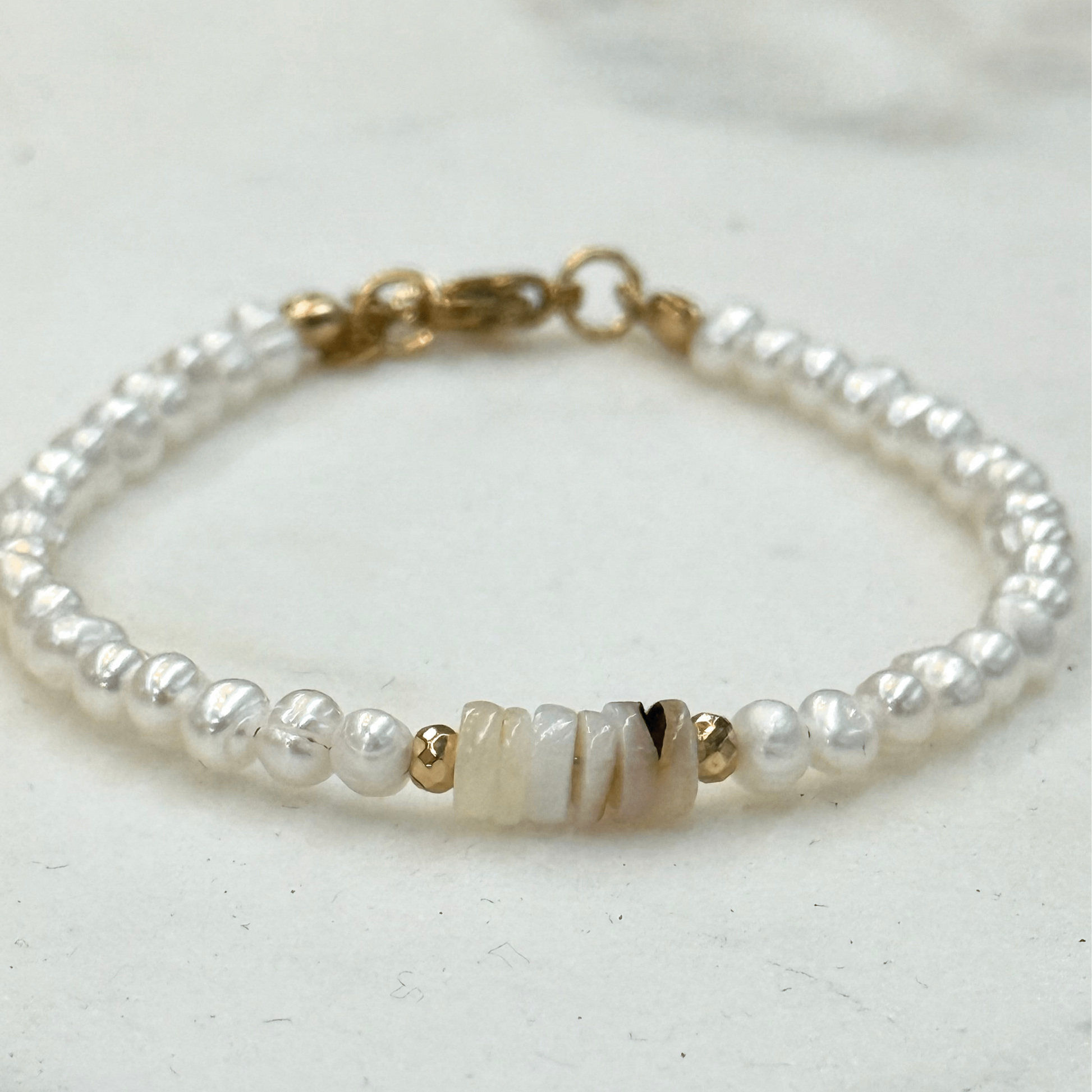 Pearl Bracelet with Sea Shells