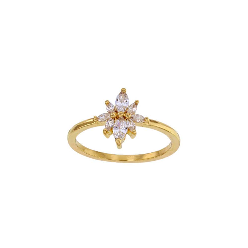 Flower Zirconia Ring (Gold plated)