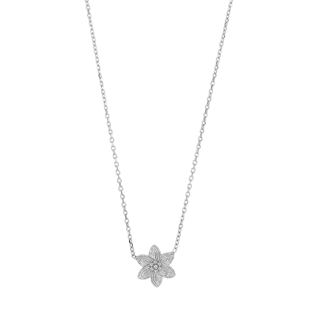 Flower Necklace Textured (Sterling Silver)