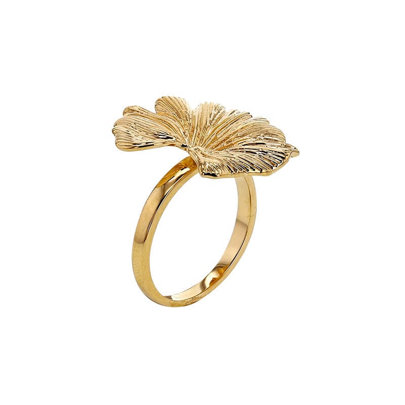 Ginko Leaf Ring (Gold plated)