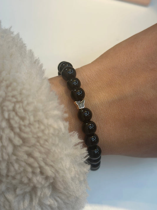 Obsidian Butterfly Bracelet