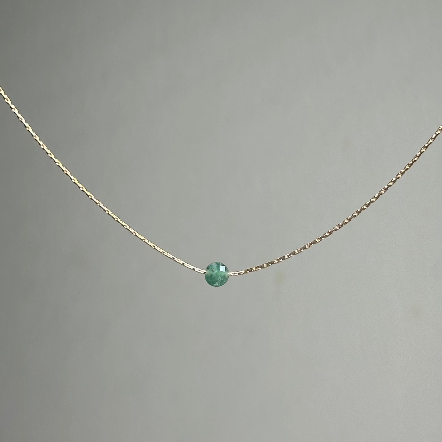 Emerald Gold Necklace (May's Birthstone) <br> Minimalist