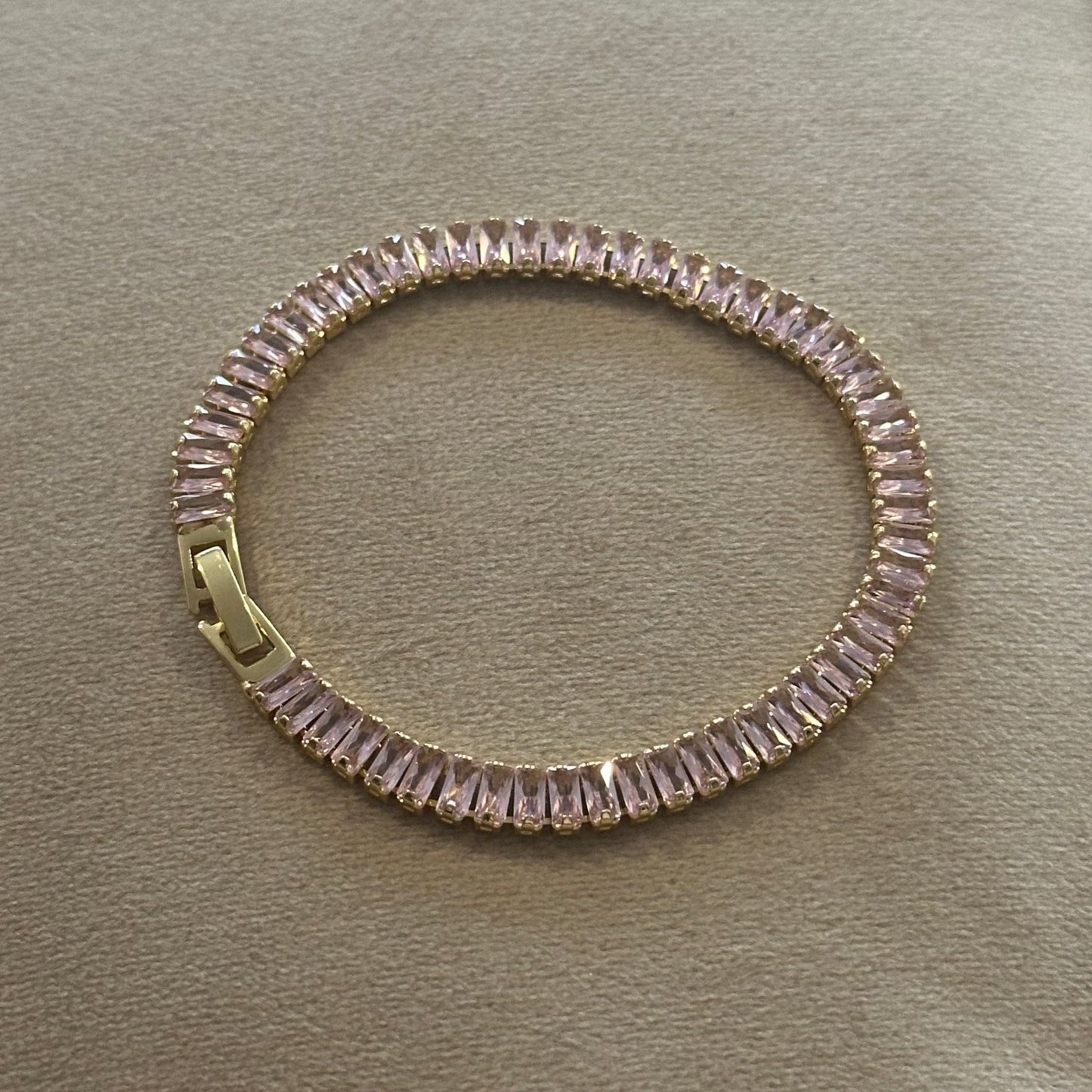 REINA Green Pave Tennis Bracelet Clasp